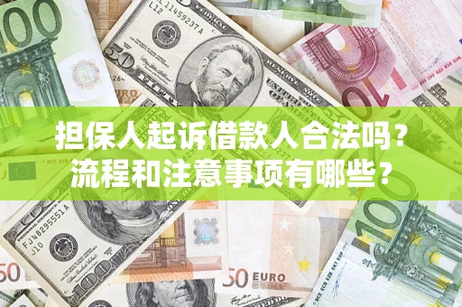 武汉担保人起诉借款人合法吗？流程和注意事项有哪些？