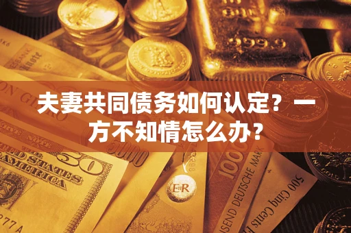 武汉夫妻共同债务如何认定？一方不知情怎么办？